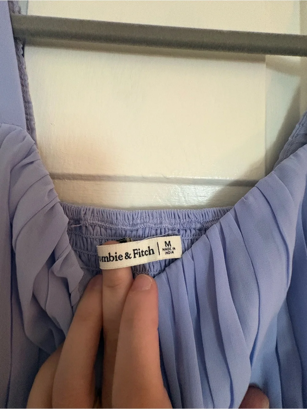 Abercrombie & Fitch Women’s Periwinkle Pleated Puff-Sleeve Top